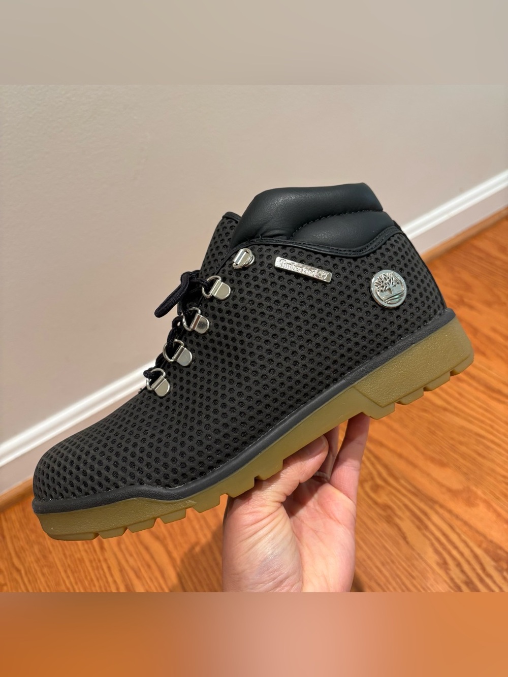 Rare Timberland Vent Tech Boots Size 8.5 Unisex Mesh Hiking Lug Sole Boots Hive - Picture 5 of 11